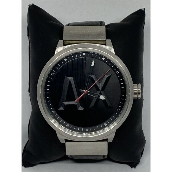 Armani Exchange AX1361 Men\'s Leather Analog Black Dial Quartz Wristwatch JK175 main image 6